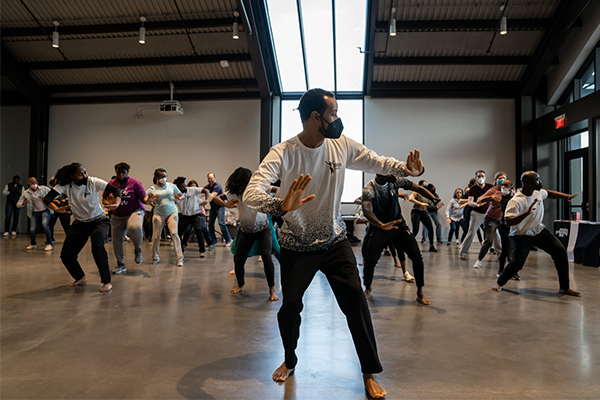 Sankofa Danzafro leads dance workshop